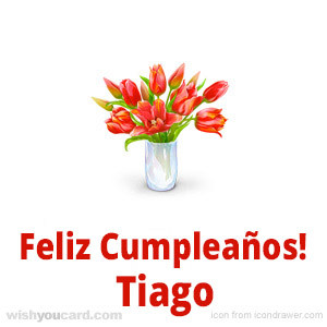 happy birthday Tiago bouquet card