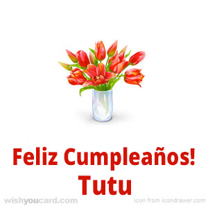 happy birthday Tutu bouquet card