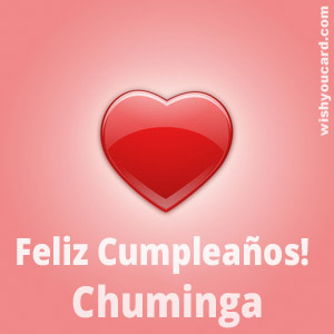 happy birthday Chuminga heart card