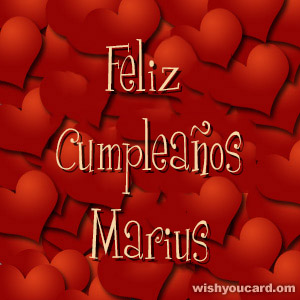 happy birthday Marius hearts card