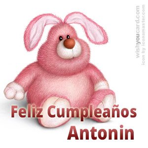 happy birthday Antonin rabbit card