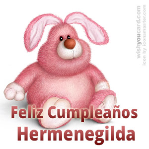 happy birthday Hermenegilda rabbit card