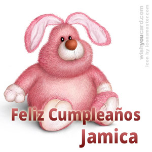 happy birthday Jamica rabbit card