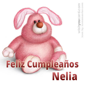 happy birthday Nelia rabbit card