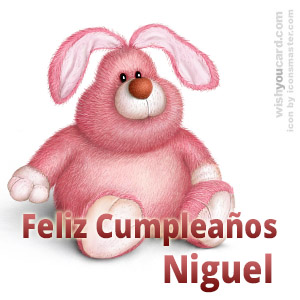 happy birthday Niguel rabbit card