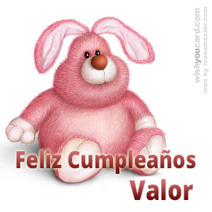 happy birthday Valor rabbit card