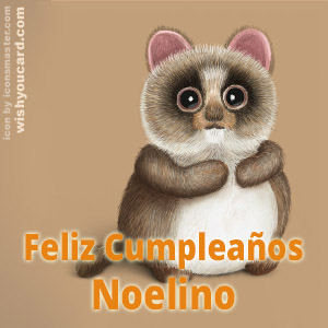 happy birthday Noelino racoon card