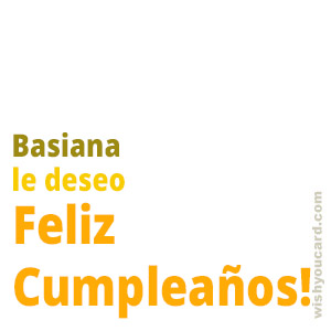 happy birthday Basiana simple card
