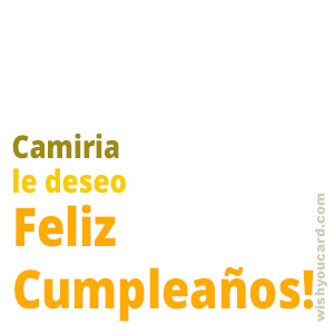 happy birthday Camiria simple card