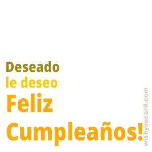 happy birthday Deseado simple card