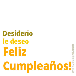 happy birthday Desiderio simple card