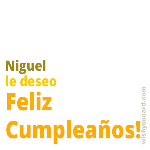 happy birthday Niguel simple card