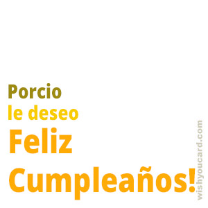 happy birthday Porcio simple card