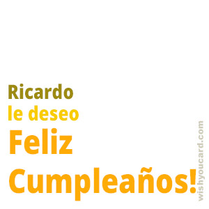happy birthday Ricardo simple card